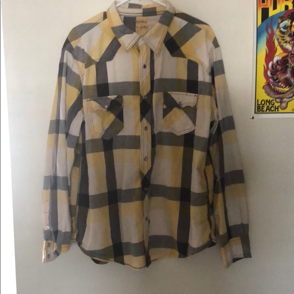 Plaid Pearl Snap button Long Sleeve Shirt